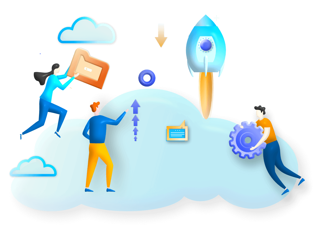 3D-иллюстрация облачного сервиса PixInLink
